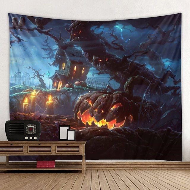 Home & Garden Home Decor | Halloween Tapestry Art Deco Blanket Curtain Hanging Home Bedroom Living Room Decoration Witch Pumpkin