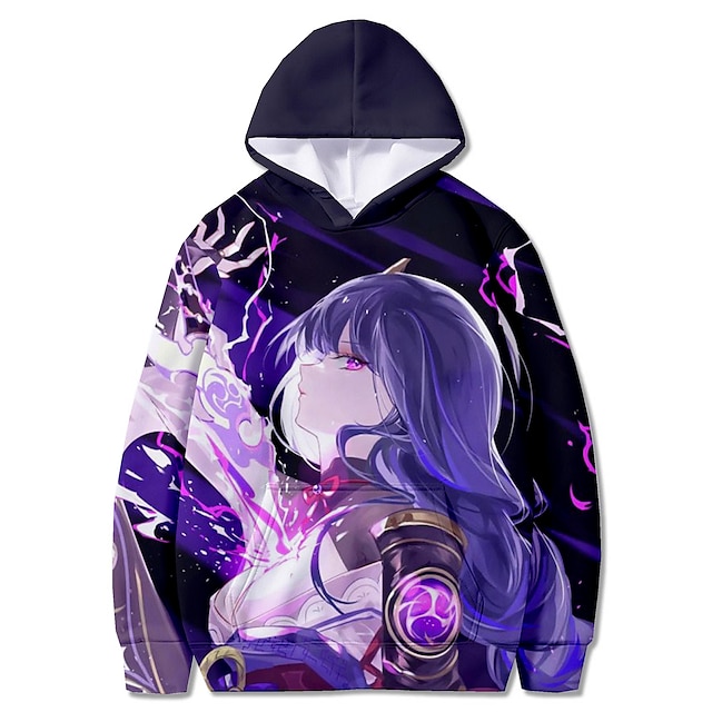 Toys & Hobbies Cosplay & Costumes | Inspired by Genshin Impact Baal Anime Cartoon Terylene Anime 3D Harajuku Graphic Hoodie For 