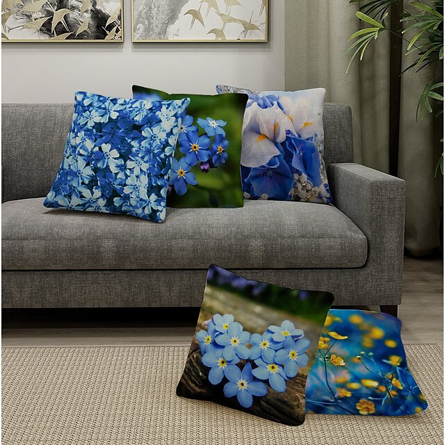 Home & Garden Home Decor | Flower Portrait Double Side Cushion Cover 5PC Soft Decorative Square Throw Pillow Cover Cushion Case 