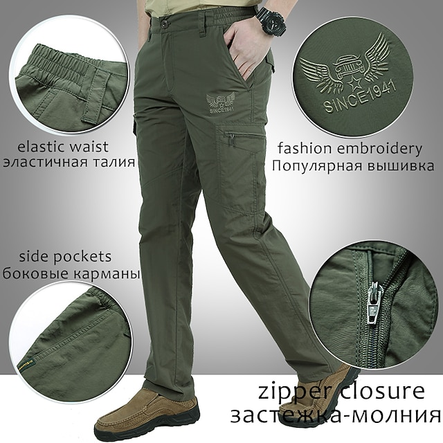 Men's Hiking Cargo Pants Hiking Pants Trousers Tactical Pants 6 Pockets