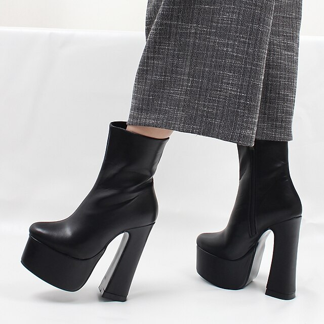 Mujer Botas Botines Botines Tacón Cuadrado Dedo redondo Fiesta PU  Cremallera Color sólido Negro Plateado / Botines / Hasta el Tobillo /  Botines / Hasta el Tobillo 8773634 2022 – €146.99