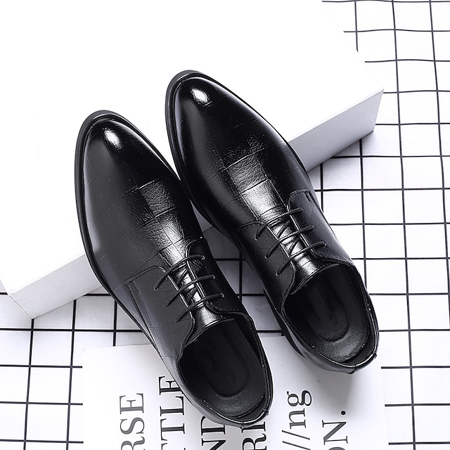 Shoes & Bags Mens Shoes | Mens Oxfords Daily Office & Career Walking Shoes PU Waterproof Wear Proof Black Brown Fall Spring - QW