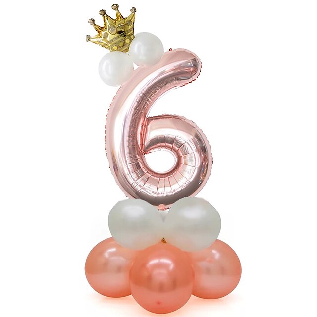 Home & Garden Home Decor | 120cm Rose Gold Digital Column Aluminum Film Balloon Base Birthday Decoration - PN06638