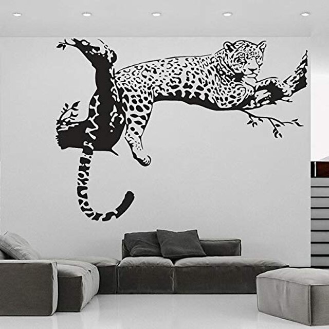 Énorme 110 cm LEOPARD autocollants Muraux Art Décalque Wild Animal Chat Mural Papier