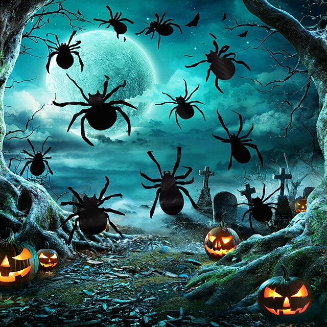 Halloween Araignee Chauve Souris Effrayant Fantome Festival Fenetre Fete Decoree Avec Des Autocollants De Chauve Souris Halloween De 21 A 8 81