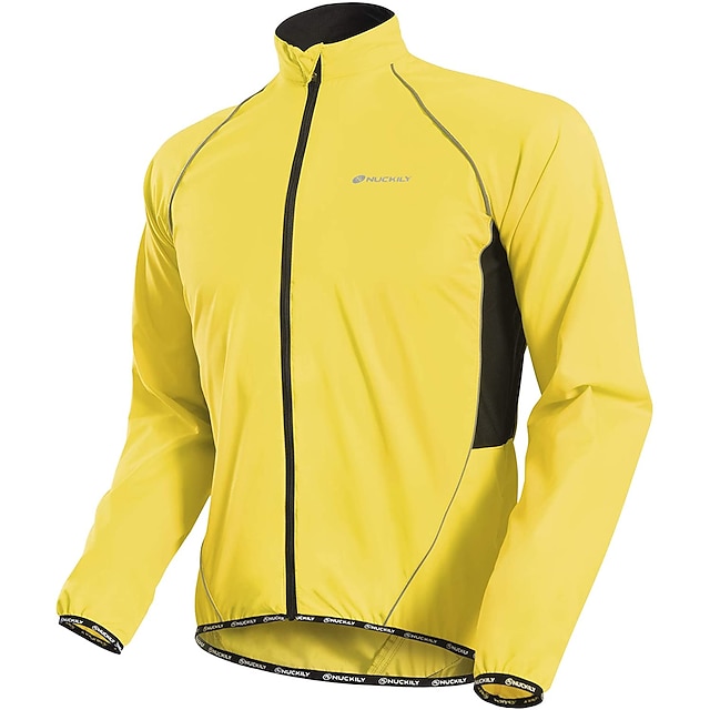 Nuckily Men's Cycling Jacket Rain Jacket Packable Waterproof Windproof UV Protection Bike Jacket