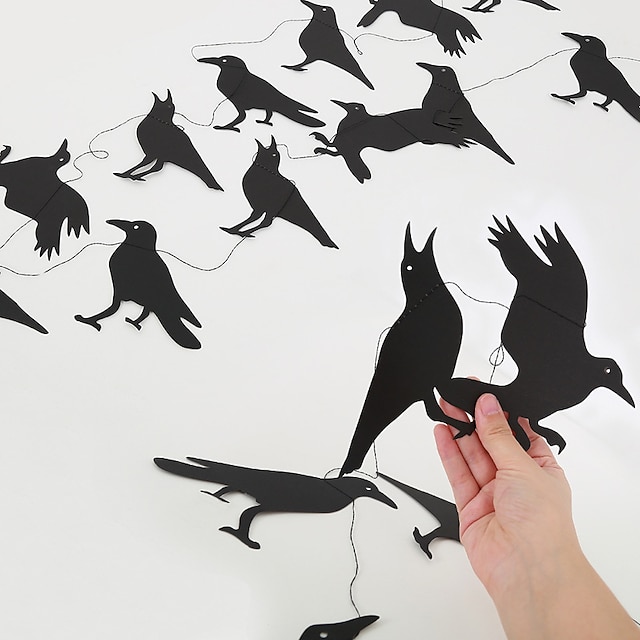 Home & Garden Home Decor | Halloween Decorations Black Birds Crow Latte Flag Halloween Party Decorations - GJ67015