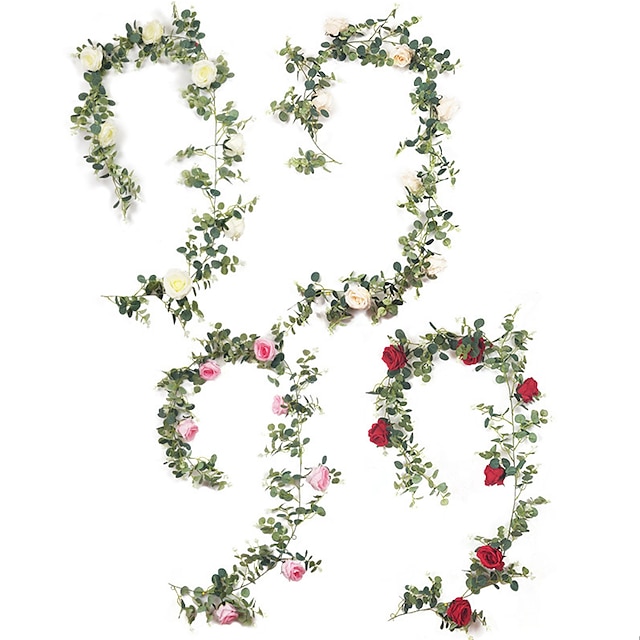 Home & Garden Home Decor | 1.95M Eucalyptus Rose Vine Wedding Home Decoration - PJ74753