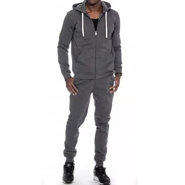 Sports & Outdoors Running, Jogging & Walking | Mens 2 Piece Tracksuit Sweatsuit Casual Athleisure 2pcs Winter Long Sleeve Therma