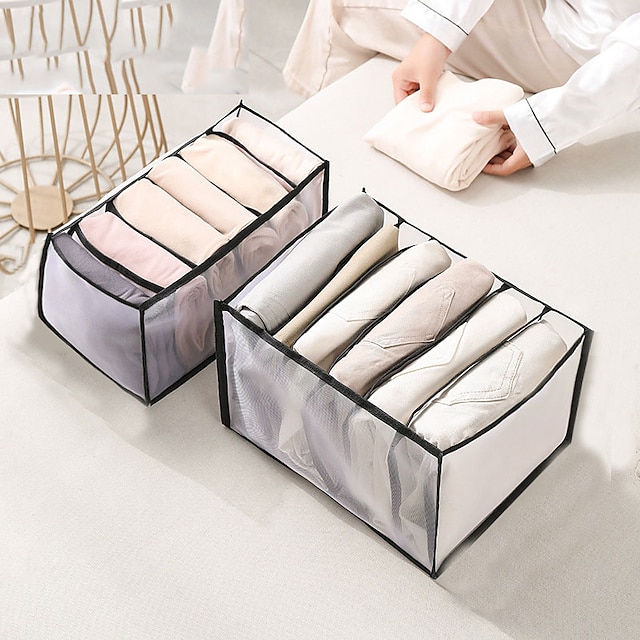 Underwear Drawer Organizer Foldable Closet Clothes Dividers Nylon ...