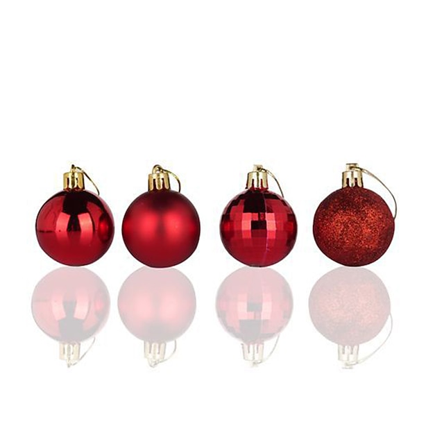 Christmas Baubles 24pcs 4cm Christmas Balls Plastic Shiny Electroplating Balls Christmas Tree