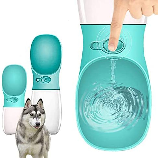  hondenwaterfles, draagbare huisdierwaterfles lekvrije hondenwaterdispenser voor huisdieren buiten wandelen, blauw reizen