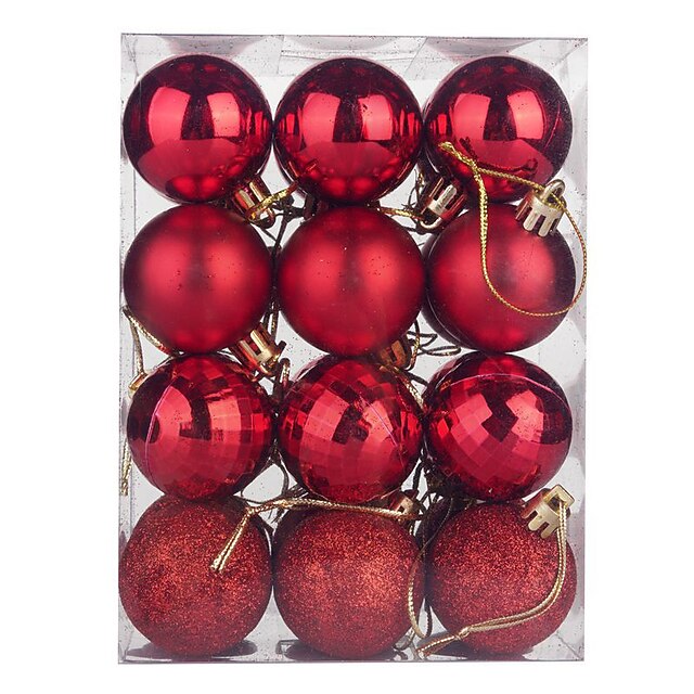 Christmas Baubles 24pcs 4cm Christmas Balls Plastic Shiny Electroplating Balls Christmas Tree