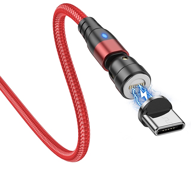  Cable de carga múltiple 60W 3,3 pies 6.6 pies USB C a Lightning / micro / USB C 3 A Carga rápida nailon trenzado Duradero Magnética Para Samsung Xiaomi Huawei Accesorio para Teléfono Móvil