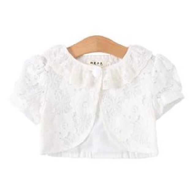 Girls Jacket Coat Short Sleeve Lace Flower Short Jacket Wedding Party Baby Girl Clothes Outerwear4