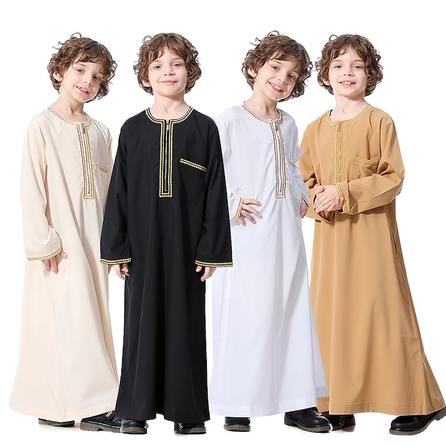  Αγορίστικα Ρόμπα Thobe / Jubba Θρησκευτικό Σαουδική Αραβική αραβικός μουσουλμάνος Ραμαζάνι Παιδικά Φορμάκι / Ολόσωμη φόρμα