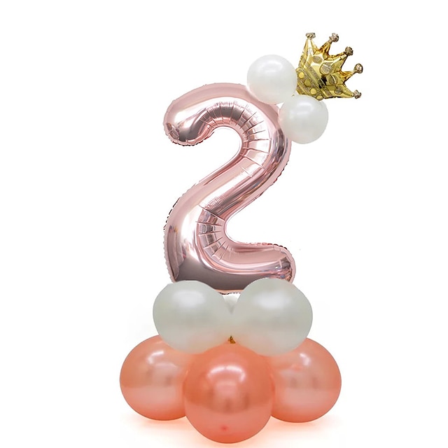 Home & Garden Home Decor | 120cm Rose Gold Digital Column Aluminum Film Balloon Base Birthday Decoration - PN06638