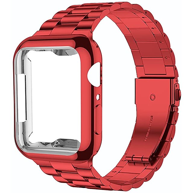  Kedjearmband Kompatibel med Apple Watch klockband med Case Spänne Metalllås Rostfritt stål Ersättningsurband för 49 mm 45 mm 44 mm 42 mm 41 mm 40 mm 38 mm Sreies Ultra SE 8 7 6 5 4 3 2 1