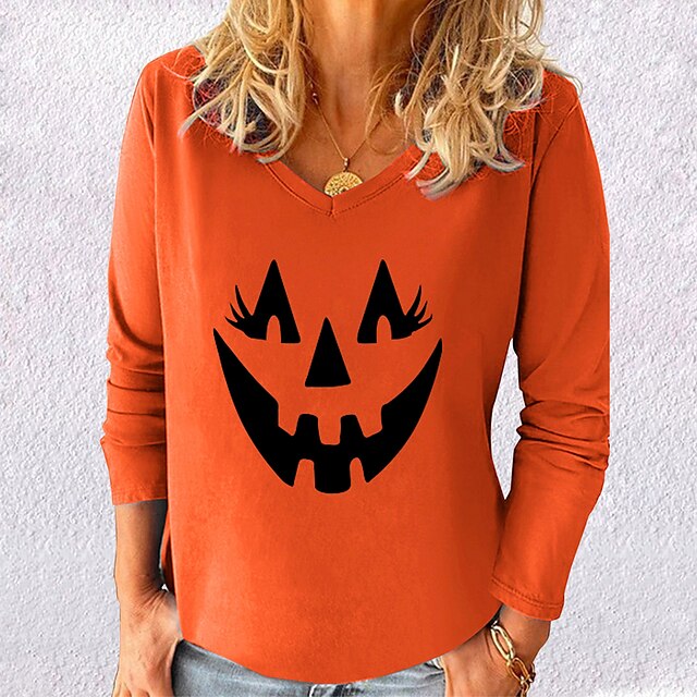 women's v neck halloween shirts