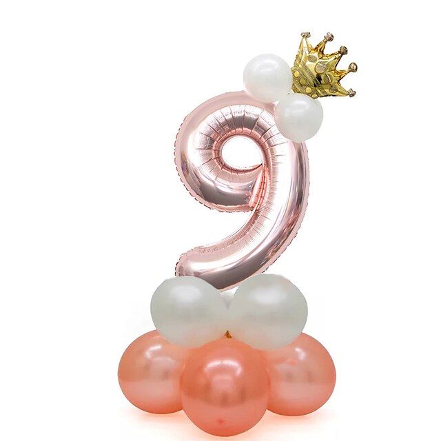 Home & Garden Home Decor | 120cm Rose Gold Digital Column Aluminum Film Balloon Base Birthday Decoration - PN06638