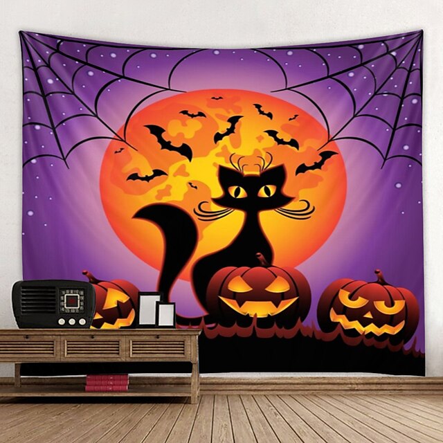 Home & Garden Home Decor | Halloween Tapestry Art Deco Blanket Curtain Hanging Home Bedroom Living Room Decoration Witch Pumpkin