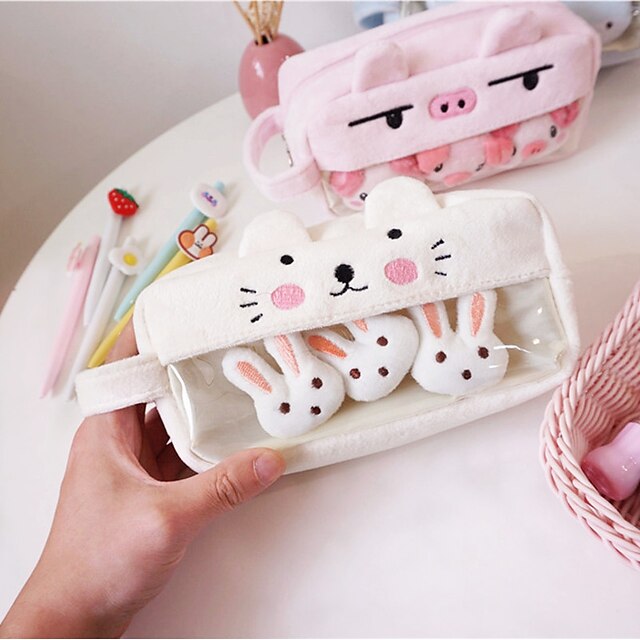 Consumer Electronics Stationery | PencilpenCase box back to school gift Cute animals large capacity Simple Stationery Bag Holder