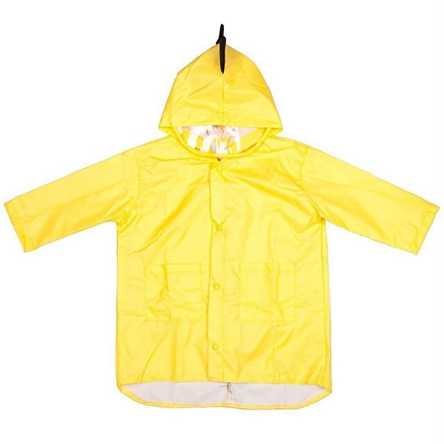 Baby & Kids Girls Clothing | Kids Unisex Jacket & Coat 1pc Long Sleeve Yellow Blushing Pink Green Solid Color Dinosaur Rainy Day