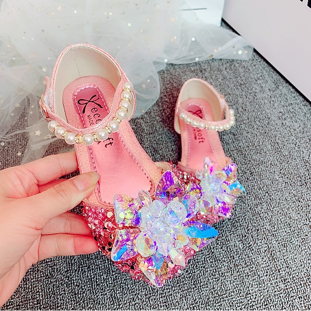 Shoes & Bags Kids Shoes | Girls Flats Mary Jane Flower Girl Shoes Princess Shoes Rubber Cartoon Design Cute Sequins Little Kids(