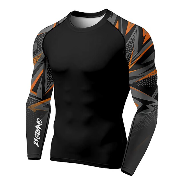 Sports & Outdoors Running, Jogging & Walking | 21Grams® Mens Long Sleeve Compression Shirt Running Shirt Top Athletic Athleisure