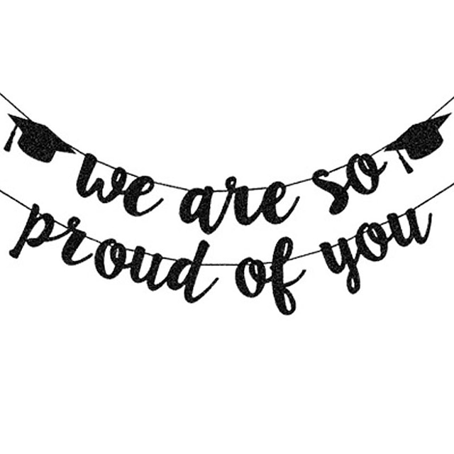 Home & Garden Home Decor | Graduation party decoration string flag latte we are so proud of you - YG83747