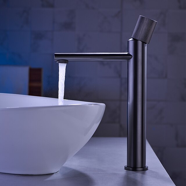 Grifos de grifo monomando para lavabo de baño cromado con caño de casc Grifos de grifo monomando para lavabo de baño cromado con caño de casc