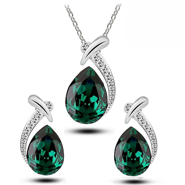  Jewelry Set Bridal Jewelry Sets For Women's Wedding Gift Formal Alloy