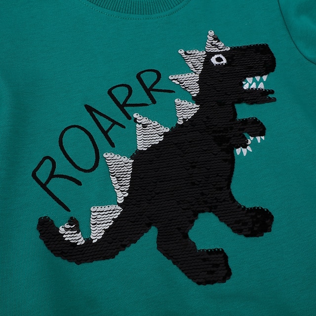 Baby & Kids Boys Clothing | Kids Boys Sweatshirt Long Sleeve Dinosaur Letter Sequins Green Children Tops Fall Winter Cool Adorab