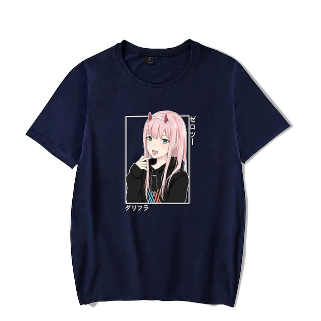  Darling in the Franxx ゼロツー アニメ系 カトゥーン マンガ プリント 原宿 グラフィック柄 カワイイ 用途 男性用 女性用 成人 キャンパス 熱間鍛造