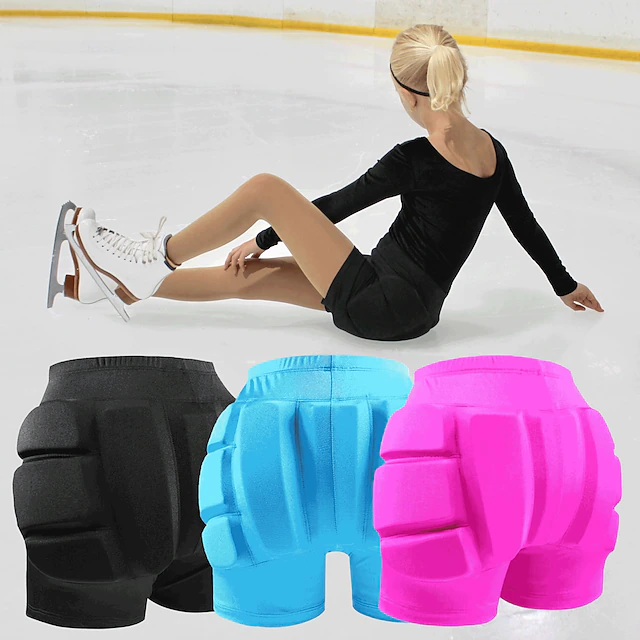 Impact Shorts / Padded Compression Shorts for Ski / Snowboard / Ice Skating Protective Practise Purple / Yellow / Peach 31