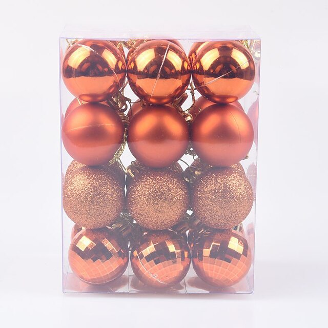 Christmas Baubles 24pcs 4cm Christmas Balls Plastic Shiny Electroplating Balls Christmas Tree