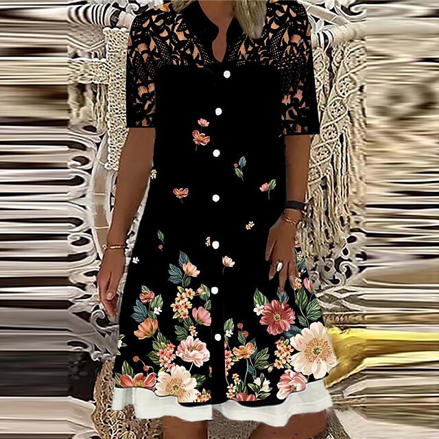 knee length casual a line dress