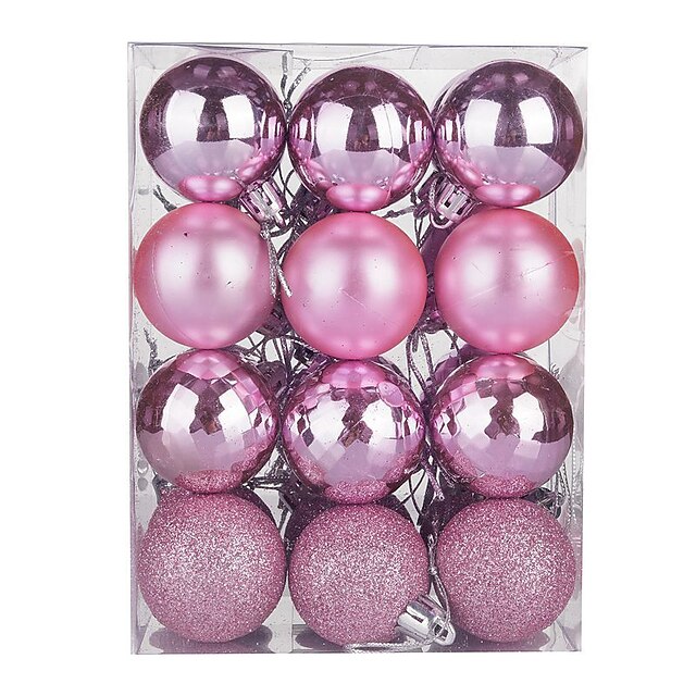 Christmas Baubles 24pcs 4cm Christmas Balls Plastic Shiny Electroplating Balls Christmas Tree