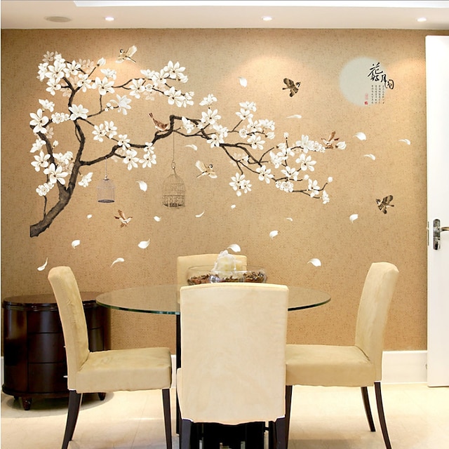  Floral&Plants Wall Stickers Dining Room / Bedroom Removable PVC Home Decoration Wall Decal 1pc 120x90cm Wall Stickers for bedroom living room
