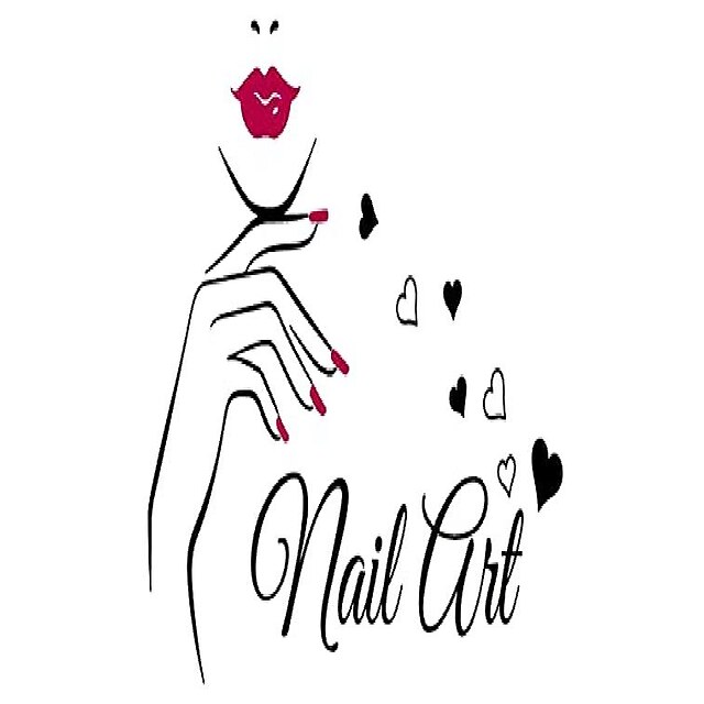  nail art wall sticker vinyl home decor interior design beauty nail salon decal fashion girl women window decoration mural (24