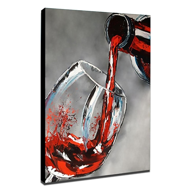 Home & Garden Wall Art | Oil Painting Handmade Hand Painted Wall Art Mintura Modern Abstract Wine Bottle for Home Decoration Dec