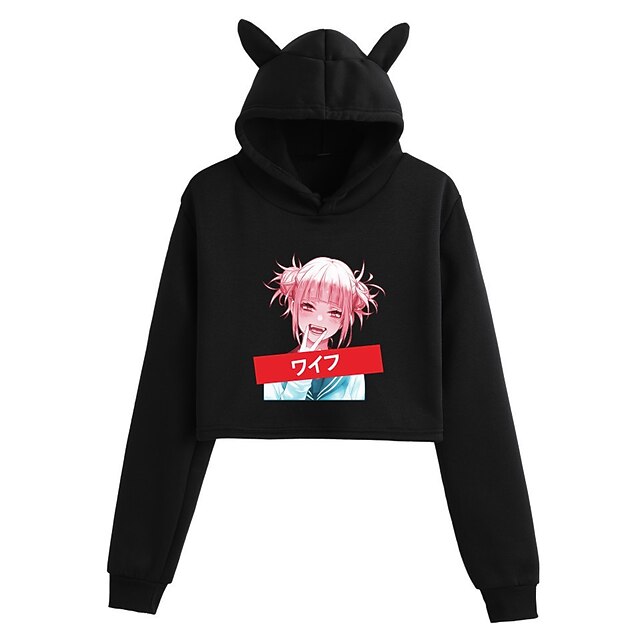 Toys & Hobbies Cosplay & Costumes | Inspired by My Hero Academia / Boku No Hero Himiko Toga Crop Top Hoodie Anime Polyster Print