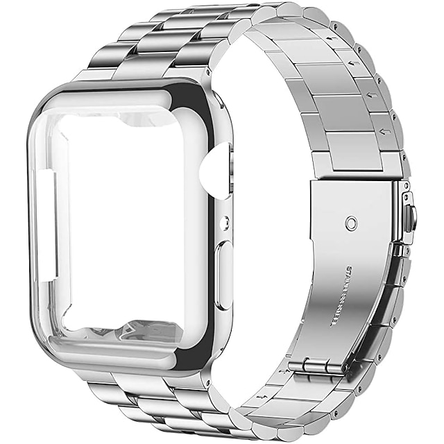  Bracciale a catena Compatibile con Cinturino dell'Apple Watch con caso Chiusura in metallo Fibbia Acciaio inossidabile Cinturino di ricambio per 38mm 40mm 41mm 42mm 44mm 45mm 49mm iwatch Series Ultra