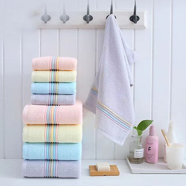 

1 Pc 100% Cotton Premium Ring Spun Hand Kitchen Shower Towel(Set) Machine Washable Super Soft Highly Absorbent Quick Dry For Bathroom Hotel Spa Stripe 3474cm