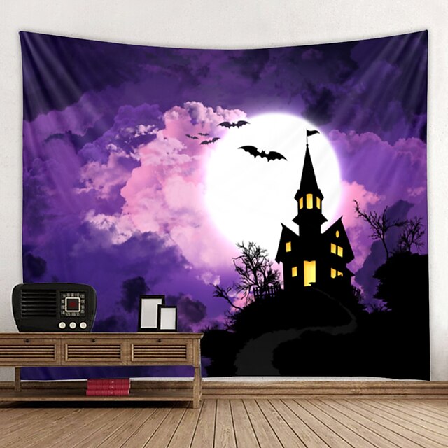 Home & Garden Home Decor | Halloween Tapestry Art Deco Blanket Curtain Hanging Home Bedroom Living Room Decoration Witch Pumpkin