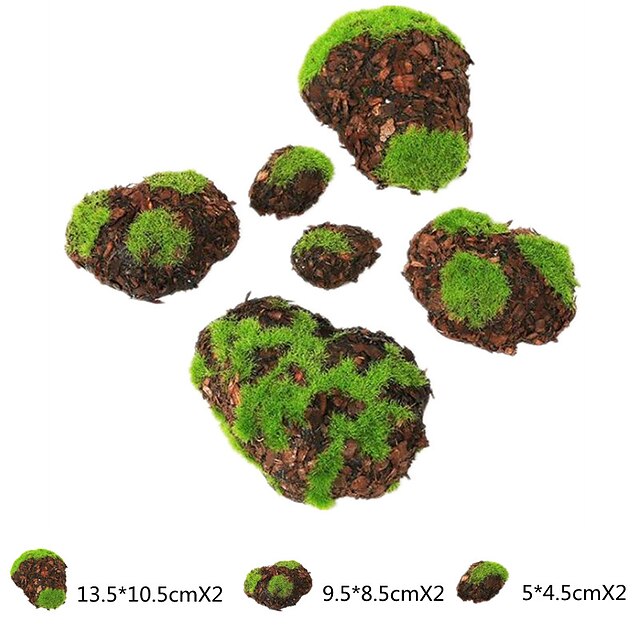 Home & Garden Home Decor | 5pcs/6pcs/8pcs/12pcs Simulation Plant Simulation Stone Green Stone Simulation Moss Stone Moss Flower 