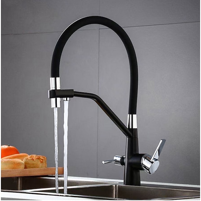  Kitchen faucet - Two Handles Two Holes Chrome / Oil-rubbed Bronze / Nickel Brushed Pull-out / ­Pull-down Centerset Antique Kitchen Taps