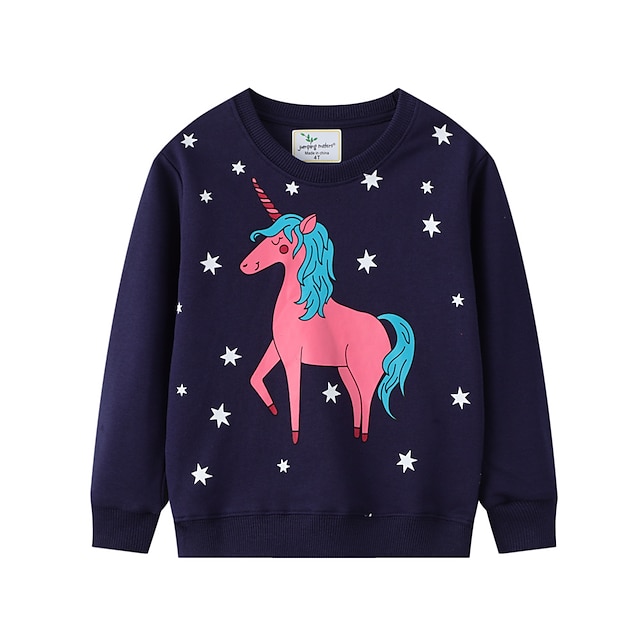 Unicorn Horse Boys Girls Pullover Sweaters Crewneck Sweatshirts Clothes for 2-6 Years Old Children 