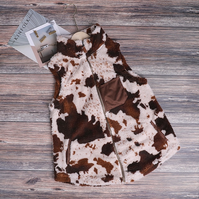 Baby & Kids Girls Clothing | Kids Girls Tank Coat Sleeveless Camo Brown Children Tops Fall Winter Fashion Daily Indoor Outdoor R