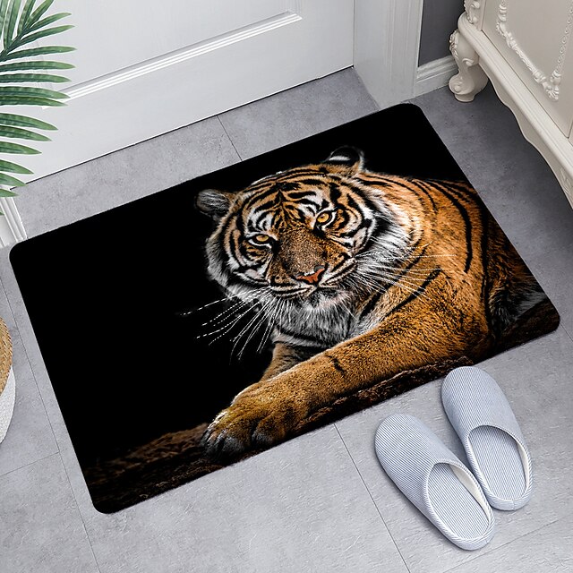 Home & Garden Bath Accessories | Tiger Series Digital Printing Floor Mat Modern Bath Mats Nonwoven / Memory Foam Novelty Bathroo